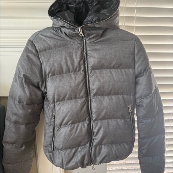 Duvetica Gray Hooded Puffer Jacket - Picture 3 of 11